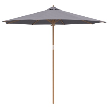 Umbrelă de grădină Gri închis 270x260 cm din Bambus - Img 2