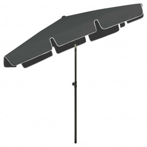 Umbrelă de plajă, antracit, 200x125 cm - Img 5