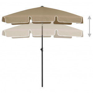 Umbrelă de plajă, gri taupe, 180x120 cm - Img 8