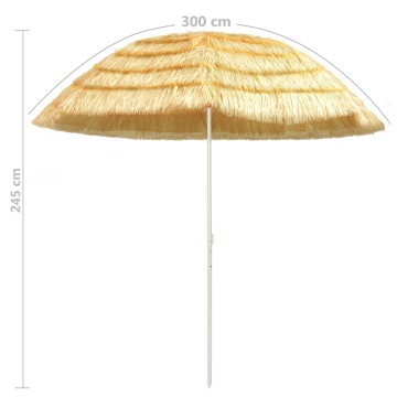 Umbrelă de plajă, natural, 300 cm, stil hawaiian - Img 5