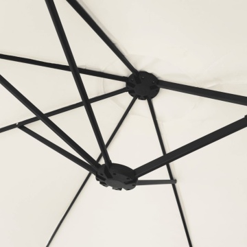 Umbrelă de soare cu două capete cu LED, alb nisipiu, 449x245 cm - Img 7