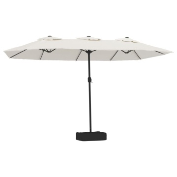 Umbrelă de soare cu două capete cu LED, alb nisipiu, 449x245 cm - Img 2