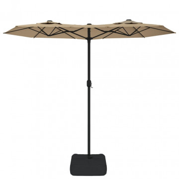 Umbrelă de soare cu două capete, gri taupe, 316x240 cm - Img 3
