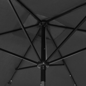 Umbrelă de soare cu LED-uri și stâlp din oțel, antracit, 2x3 m - Img 2