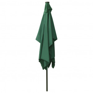 Umbrelă de soare cu stâlp din oțel & LED-uri, verde, 2x3 m - Img 7
