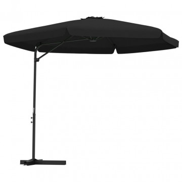 Umbrelă de soare de exterior cu stâlp din oțel, negru, 300 cm - Img 2