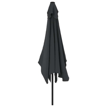 Umbrelă de soare de exterior cu stâlp metalic, negru 300x200 cm - Img 4