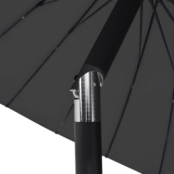 Umbrelă de soare de exterior, stâlp aluminiu, negru, 270 cm - Img 5