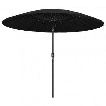 Umbrelă de soare de exterior, stâlp aluminiu, negru, 270 cm - Img 1