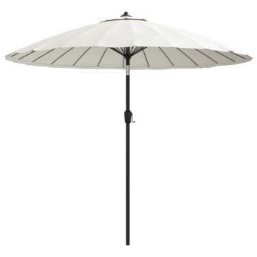 Umbrelă de soare de exterior, stâlp aluminiu, nisipiu, 270 cm - Img 2
