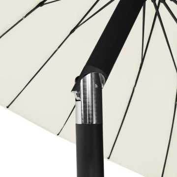 Umbrelă de soare de exterior, stâlp aluminiu, nisipiu, 270 cm - Img 5