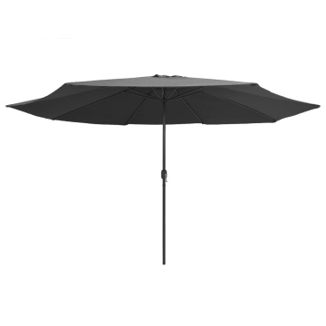 Umbrelă de soare de grădină, stâlp metalic, antracit, 390 cm - Img 2