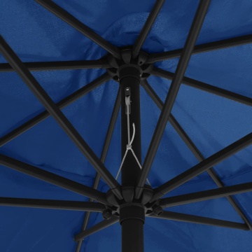 Umbrelă de soare de grădină, stâlp metalic, azuriu, 390 cm - Img 7