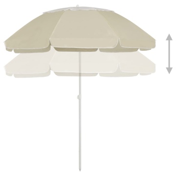 Umbrelă de soare de plajă, galben nisipiu, 300 cm - Img 7
