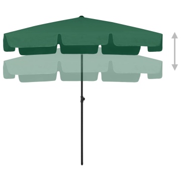 Umbrelă de soare de plajă, verde, 200x125 cm - Img 3