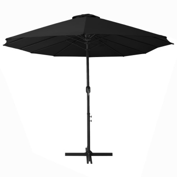 Umbrelă de soare exterior cu stâlp aluminiu, negru, 460x270 cm - Img 3