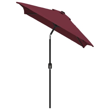 Umbrelă de soare exterior stâlp metalic, roșu bordo, 300x200 cm - Img 3