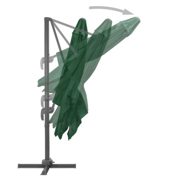 Umbrelă în consolă cu stâlp din aluminiu, verde, 400x300 cm - Img 8