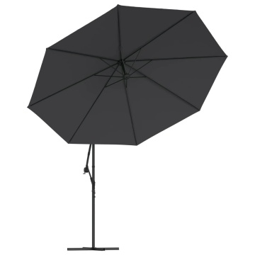 Umbrelă în consolă de grădină cu LED-uri, negru, 350 cm - Img 8