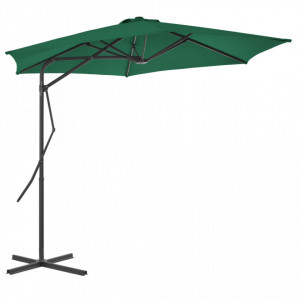 Umbrelă soare de exterior cu stâlp din oțel, verde, 300 cm - Img 3