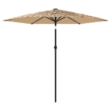 Umbrelă soare de grădină cu stâlp din oțel, maro 223x223x213 cm - Img 4