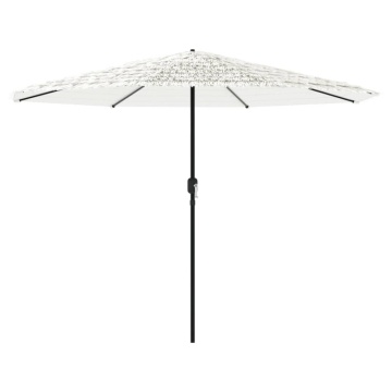 Umbrelă soare de grădină stâlp din oțel, alb 324x324x247 cm - Img 2