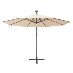 Umbrelă soare suspendată, iluminare LED, stâlp metalic 300 cm - Img 6