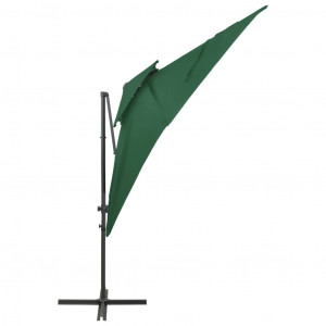 Umbrelă suspendată cu înveliș dublu, verde, 250x250 cm - Img 3