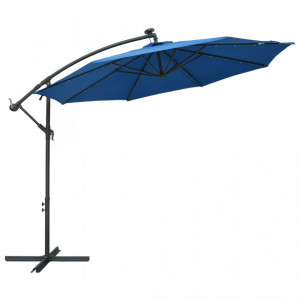 Umbrelă suspendată cu LED și stâlp din oțel, azuriu, 300 cm - Img 3