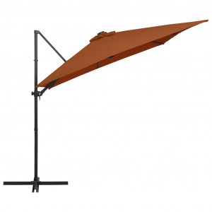 Umbrelă suspendată cu LED-uri, cărămiziu, 250x250 cm - Img 4