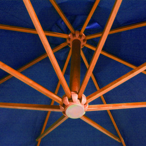 Umbrelă suspendată cu stâlp, albastru azur, 3,5x2,9 m lemn brad - Img 2