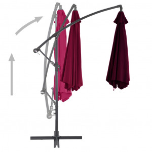 Umbrelă suspendată cu stâlp de aluminiu, roșu bordo, 300 cm - Img 4