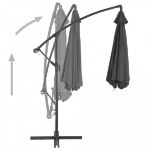Umbrelă suspendată cu stâlp din aluminiu, 300 cm, antracit - Img 4