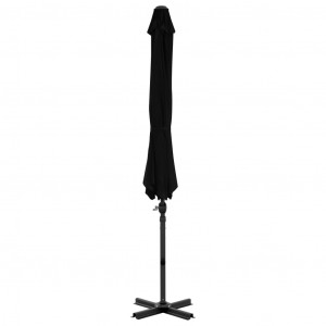 Umbrelă suspendată cu stâlp din aluminiu, negru, 300 cm - Img 4
