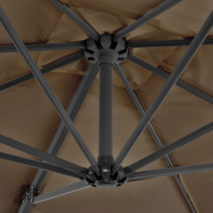 Umbrelă suspendată cu stâlp din aluminiu taupe 250x250 cm - Img 2