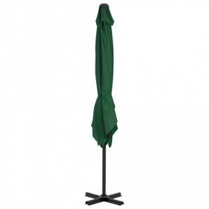 Umbrelă suspendată cu stâlp din aluminiu, verde, 250x250 cm - Img 4