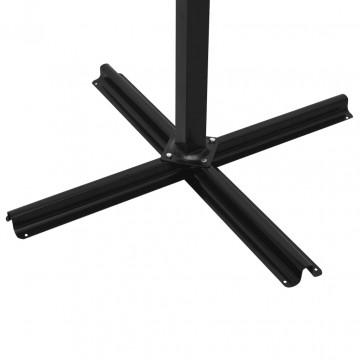 Umbrelă suspendată cu stâlp din lemn, gri taupe, 400x300 cm - Img 6