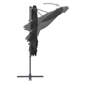 Umbrelă suspendată cu stâlp din oțel, antracit, 250x250 cm - Img 5