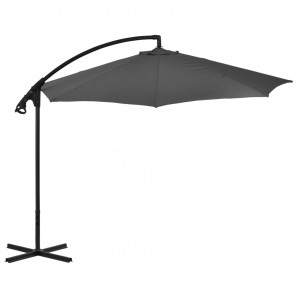 Umbrelă suspendată cu stâlp din oțel, antracit, 300 cm - Img 3