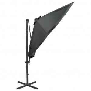 Umbrelă suspendată cu stâlp și LED-uri, antracit, 300 cm - Img 8