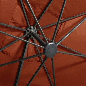 Umbrelă suspendată cu stâlp și LED-uri, cărămiziu, 300 cm - Img 2