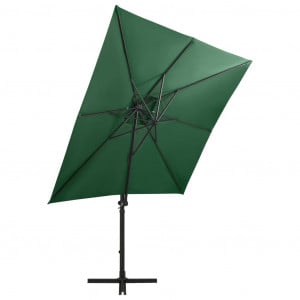 Umbrelă suspendată cu stâlp și LED-uri, verde, 250 cm - Img 8