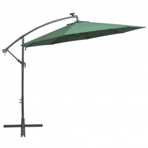 Umbrelă suspendată, iluminare LED, 300 cm, verde, stâlp metalic - Img 8