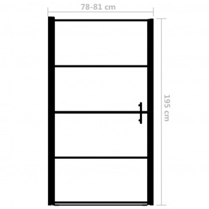 Ușă de duș, negru, 81 x 195 cm, sticlă securizată - Img 7