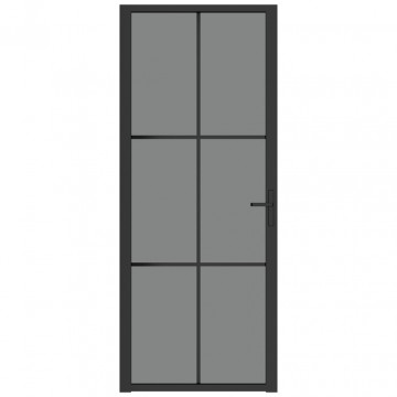 Ușă de interior, 83x201,5 cm, negru, sticlă ESG și aluminiu - Img 3