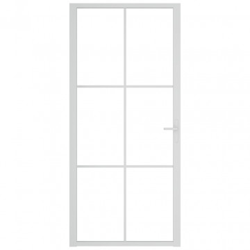 Ușă de interior, 93x201,5 cm, alb, sticlă ESG și aluminiu - Img 3