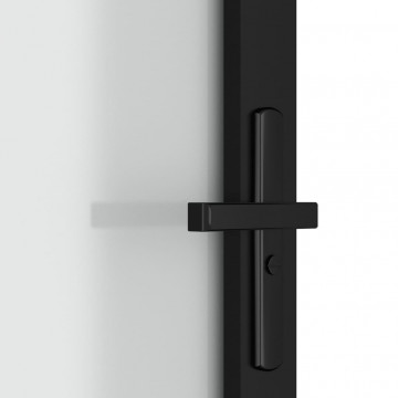 Ușă de interior, 93x201,5 cm, sticlă neagră mată și aluminiu - Img 6