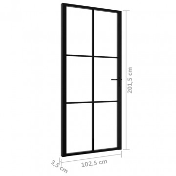 Ușă de interior, negru, 102,5x201,5 cm, sticlă ESG și aluminiu - Img 5
