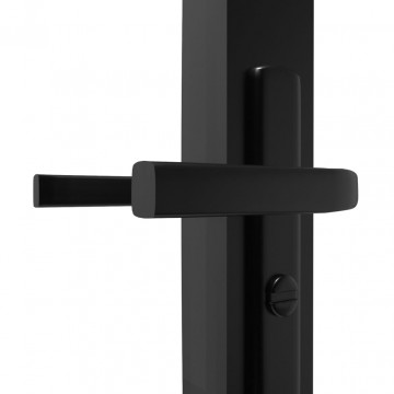 Ușă de interior, negru, 102,5x201,5 cm, sticlă ESG și aluminiu - Img 6