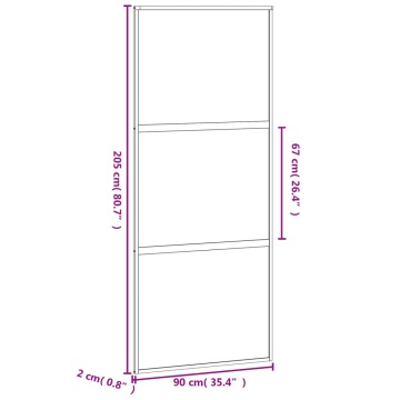 Ușă glisantă, alb, 90x205 cm, sticlă securizată/aluminiu - Img 7